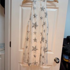 Show Me Your MuMu White Dress with Silver Star Embellishments